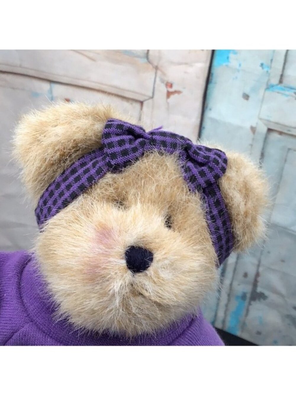 Barbara Beautician Bear Plush Toy With Purple Outfit & Headband By The Boyds Col